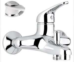 Смеситель для ванны Emmevi Ambra 9001BC, белый/хром