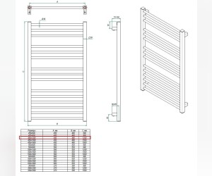 Полотенцесушитель электрический Grota Classic 48 x 120 см, ширина 48 см, высота 120 см, крашеный белый