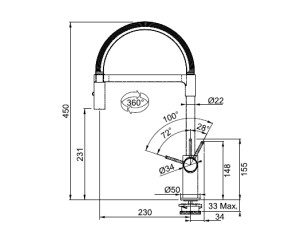Смеситель Franke AMBIENT SEMI-PRO, 115.0265.997, для кухни, полупрофессиональный, с гибким выдвижным изливом, хром