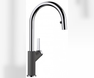 Смеситель Blanco Carena-S 520981, хром/темная скала