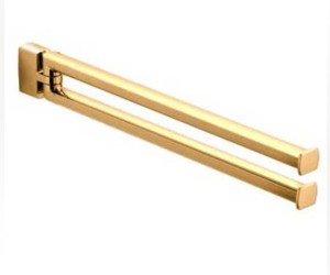 Двойной полотенцедержатель Colombo LULU В6212 GOLD, 35.2 см, золото