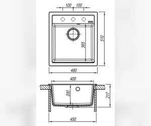 Кухонная мойка Florentina Липси 460 антрацит
