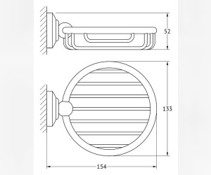 Мыльница-решетка 3SC Stilmar STI 106, хром, золото