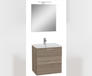 Комплект мебели Vitra Mia 60 см тумба, раковина, зеркало c подсветкой, кордован, 75103