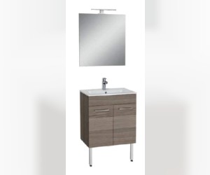 Комплект мебели Vitra Mia 60 см тумба, раковина, зеркало c подсветкой, кордован, 75069