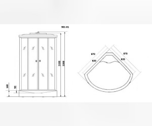 Душевая кабина Niagara NG-901-01, 90 x 90 см, без бани