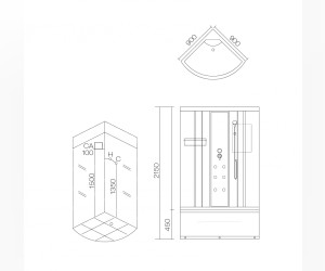 Душевая кабина Aqua Joy AJ-116A, 90 x 90 см