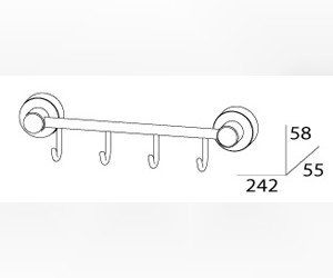 Держатель с 4-мя крючками FBS Nostalgy NOS 025 длина 25 см