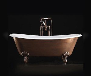 Чугунная ванна Devon&Devon Admiral 2MRADMIRALVARDD, 182 х 81 см, цвет: cостаренная медь/белый, ножки EAGLE cостаренная медь