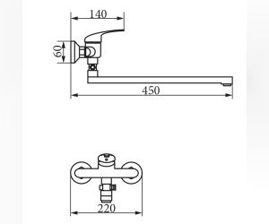 Смеситель Veragio Triumph VR.TRM-2705.CR для ванны с ручным душем, хром
