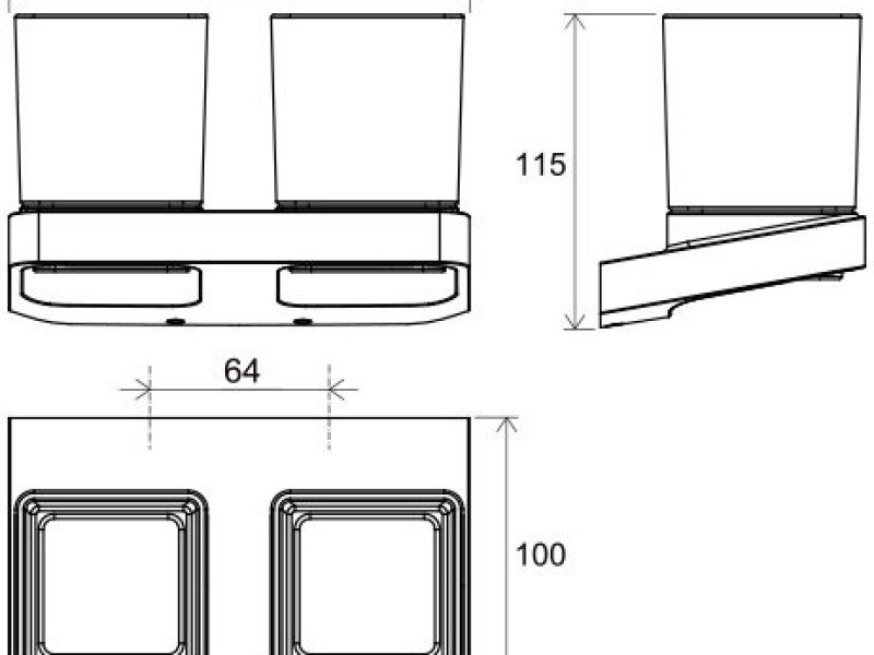 Держатель с двумя стаканами Ravak 10 TD 220.00, хром, X07P322