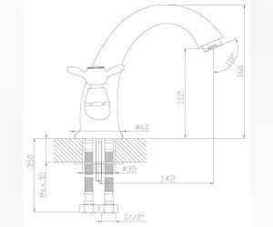 Смеситель Rossinka Q02-61 для раковины