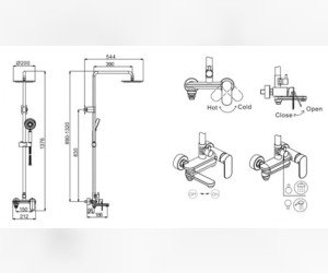 Душевая система Bravat Opal C F6125183CP-A1-RUS для ванны, круглой формы, покрытие: хром