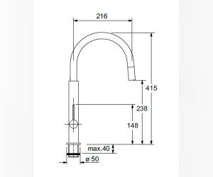 Смеситель Franke EVOS, 115.0151.698, для кухни, с выдвижным изливом, хром