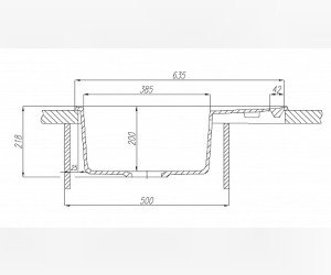 Кухонная мойка Акватон Делия 65 прямоугольная с крылом, серый, 1A718632DE230