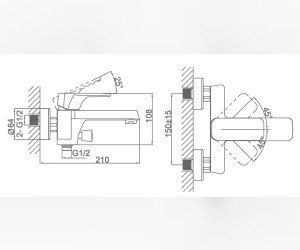Смеситель D&K Berlin DA1433213 для ванны и душа, оранжевый