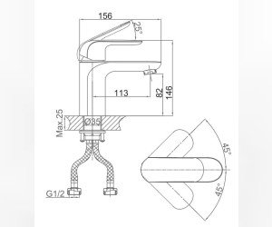 Смеситель D&K Venice Gondola DA1022101 для раковины