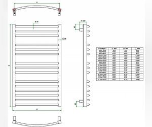 Полотенцесушитель электрический Grota Calma 48 x 180 см, ширина 48 см, высота 180 см, матовый