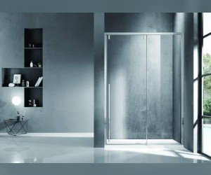 Душевая дверь в нишу Bravat Slim Line BD120.4105A, 120 x 195 см, раздвижная, стекло прозрачное, хром