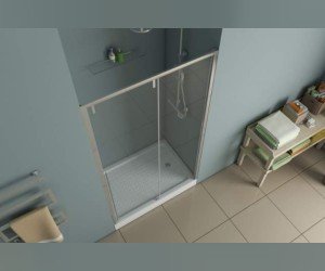 Душевая дверь в нишу Bravat Slim Line BD120.4105A, 120 x 195 см, раздвижная, стекло прозрачное, хром