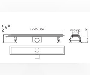 Душевой трап RGW SDR-01-Q 120х9см, 21210112-02