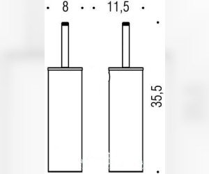 Ершик Colombo Basic B2706, с колбой, напольный 35.5см, хром