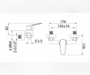 Смеситель Milardo Simp SIMSB00M03WA для душа, хром