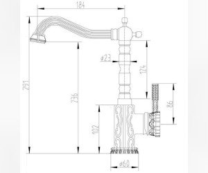 Смеситель Zorg Antic A 109K-BR для кухни, бронза