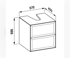Тумба под раковину Laufen New Classic 57.5 х 45.5 х 60 см, 4.0600.4.085.627.1, подвесная, вырез посередине, серый