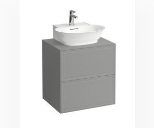 Тумба под раковину Laufen New Classic 57.5 х 45.5 х 60 см, 4.0600.4.085.627.1, подвесная, вырез посередине, серый