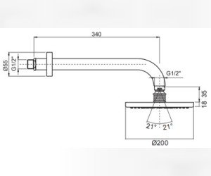 Верхний душ Fima Carlo Frattini Epoque F2117CR, d 20 см, 1 режим струи, с держателем