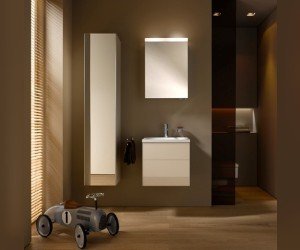 Тумба с раковиной Keuco Royal Reflex 34060 210000+34061 318001, фронт и корпус белый, 80*45*48,7 см