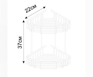 Полка угловая двухэтажная Fixsen Hotel, хром, FX-31051-2