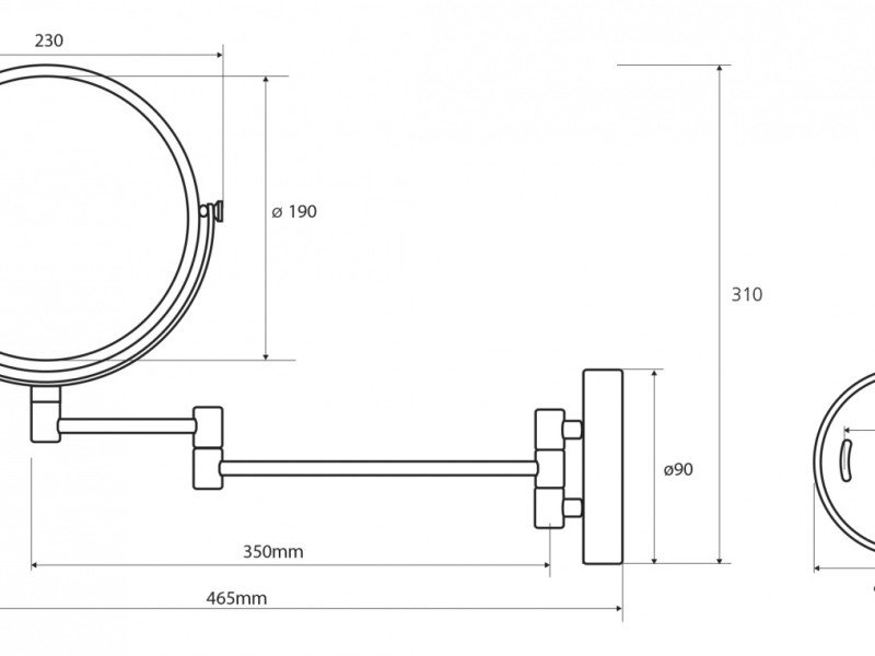 Косметическое зеркало Bemeta 112201512hrom 23 x 46.5 x 31 см, хром