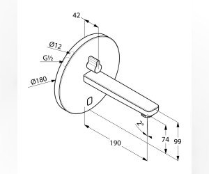 Смеситель скрытого монтажа Kludi Zenta E 3850105 для раковины, электронный, питание от сети или от батарейки
