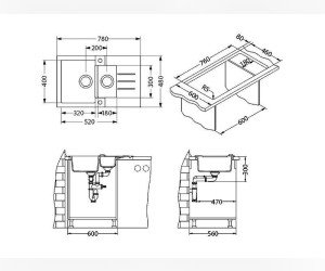 Мойка кухонная Alveus Rock 70 1090952