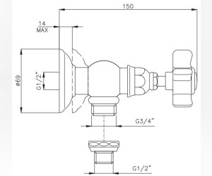 Шланговое подключение Nicolazzi Tradizionale 1447CR18
