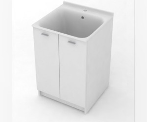 Комплект для постирочной Kerasan Aquadom 9165k3*1, 60 x 60 см с 1 отверстием под смеситель, белый матовый