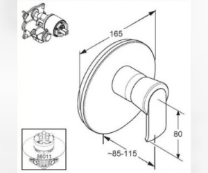 Смеситель Kludi Joop! 55655H775 для душа, хром/зеленый хрусталь