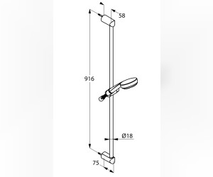 Душевой гарнитур Kludi Logo 1S 6819005-00, длина штанги 90 см, цвет хром