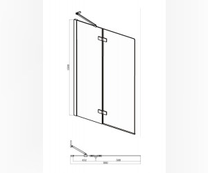 Шторка на ванну Bravat Alfa 100 x 150 см, стекло прозрачное, профиль хром, BG100.5212A