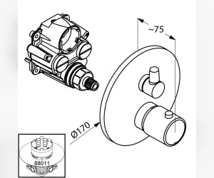 Смеситель Kludi O-Cean 388300545 для ванны и душа с термостатом