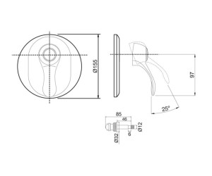 Смеситель Fima Carlo Frattini Lamp, F3309X2CR для ванны и душа с дивертером, хром