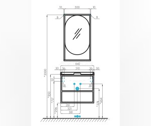 Зеркало Акватон Лофт Фабрик 50, 1A242502LTDY0, дуб кантри