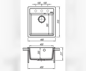 Кухонная мойка черная Florentina Липси 460