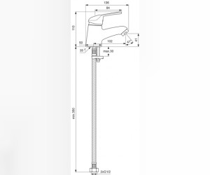 Смеситель Vidima СЕВА ЛУП (Seva Loop) BA013AA для раковины без донного клапана, хром