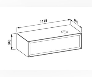 Тумба под раковину Laufen New Classic 117.5 х 45.5 х 34.5 см, 4.0608.2.085.631.1, подвесная, белый глянцевый, отверстие справа