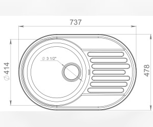 Кухонная мойка GranFest Quarz Z 18, 73.7 x 47.8 см, белый