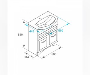 Раковина мебельная Milardo Victoria 0026500M28