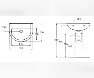 Раковина Ideal Standard Ecco W424001